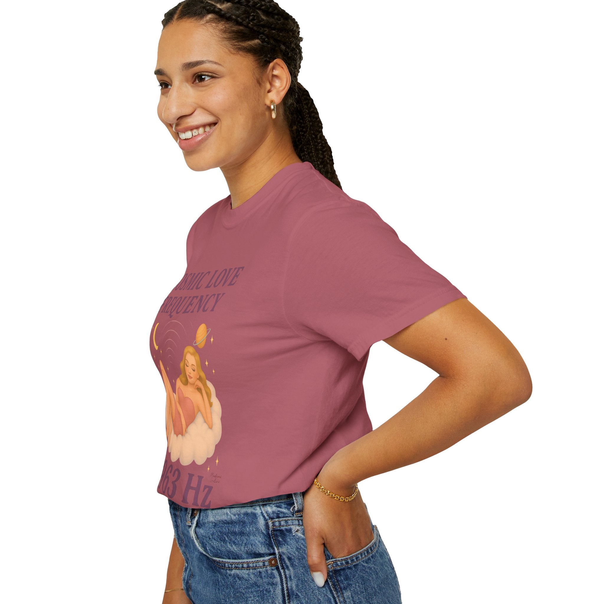 Cosmic Feminine Frequency – Retro Pin-Up Vintage T-Shirt