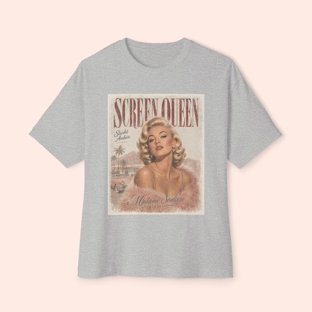 Screen Queen Long Boxy Shirt – Vintage 1950s Palm Springs Graphic Tee
