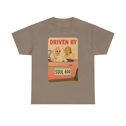 Driven by Soul 444 – Angel Number Retro Graphic Tee | Unisex Vintage Empowerment Shirt - Madame Soulière