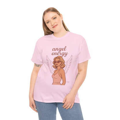 Angel Energy Unisex T-Shirt – Vintage Retro Graphic Tee, Spiritual Pin Up Shirt, Feminine Aesthetic Empowerment Top - Madame Soulière