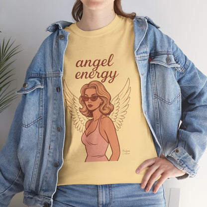 Angel Energy Unisex T-Shirt – Vintage Retro Graphic Tee, Spiritual Pin Up Shirt, Feminine Aesthetic Empowerment Top - Madame Soulière