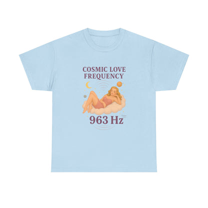 Cosmic Love Frequency 963 Hz Unisex T-Shirt – Retro Vintage Spiritual Graphic Tee, Angel Number Vibes, Feminine Pin Up Inspired Top - Madame Soulière
