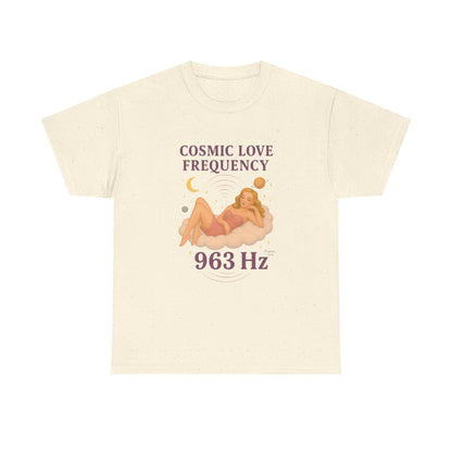 Cosmic Love Frequency 963 Hz Unisex T-Shirt – Retro Vintage Spiritual Graphic Tee, Angel Number Vibes, Feminine Pin Up Inspired Top - Madame Soulière
