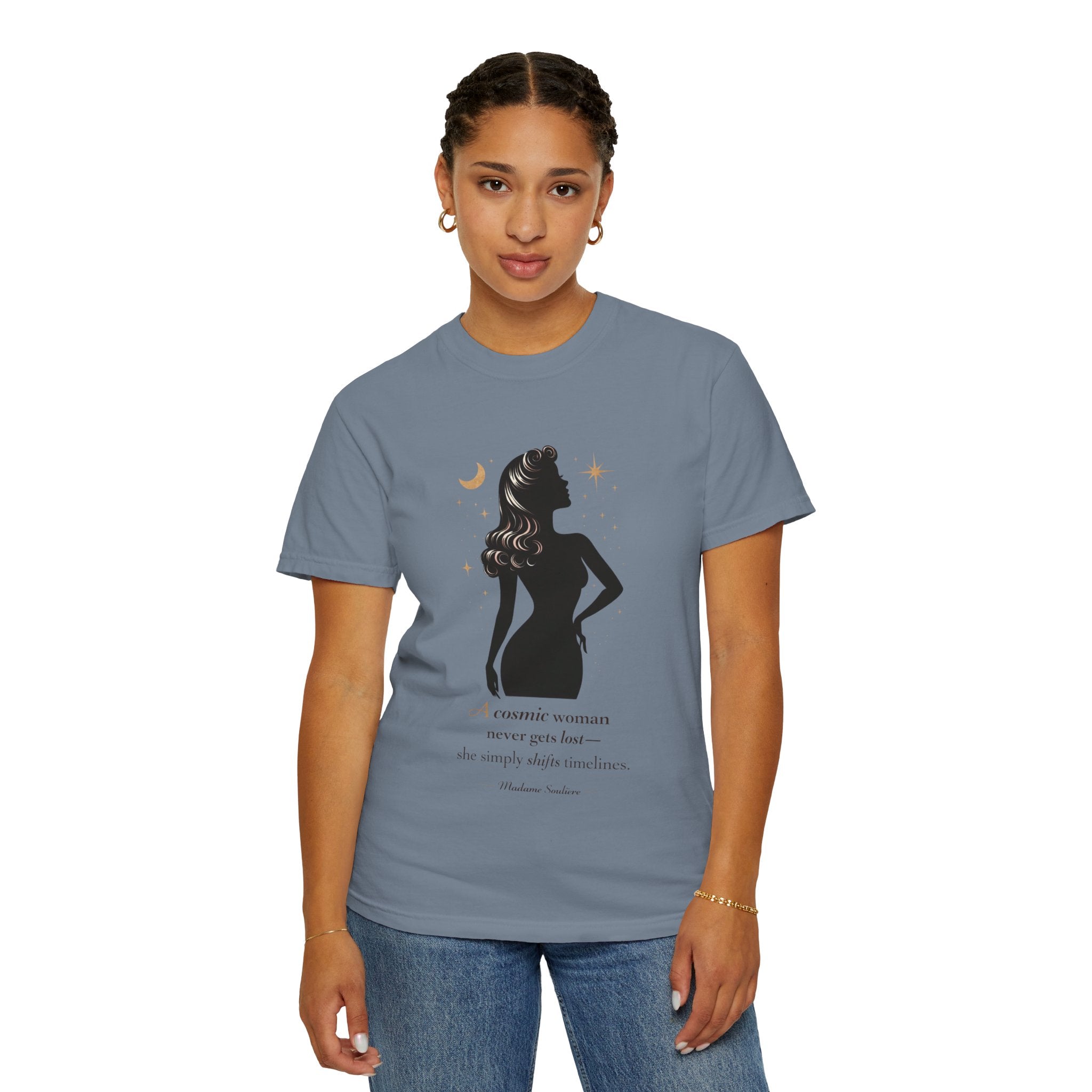 A Cosmic Woman Never Gets Lost – Vintage Feminine Cosmic T-Shirt