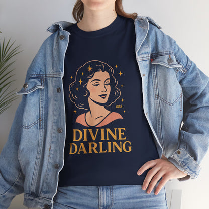 Wearing 888 Like It’s Chanel – Divine Darling T-Shirt, Vintage Retro Unisex Tee, 50s Pin Up Spirit Shirt - Madame Soulière