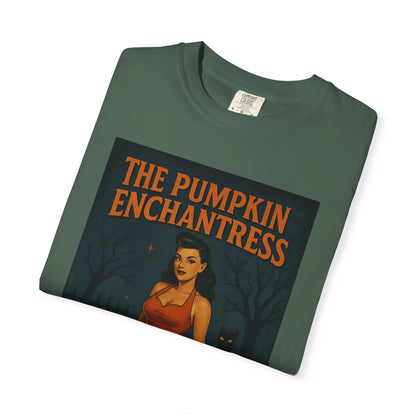 The Pumpkin Enchantress Halloween Unisex T-Shirt – Retro Witch Graphic Tee, Vintage Pumpkin Horror Top, Spooky Unisex Scary Season Shirt - Madame Soulière