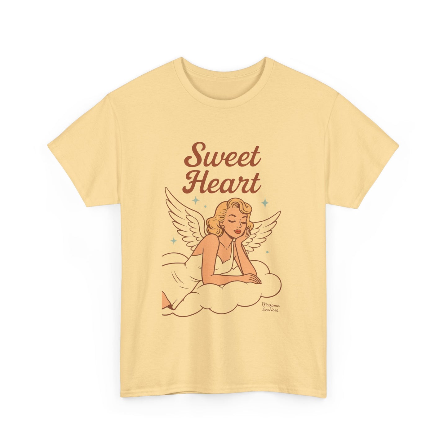 Sweet Heart Unisex T-Shirt – Retro Angel Graphic Tee, Vintage Pin Up Inspired Top, Feminine Heaven Sent Shirt - Madame Soulière