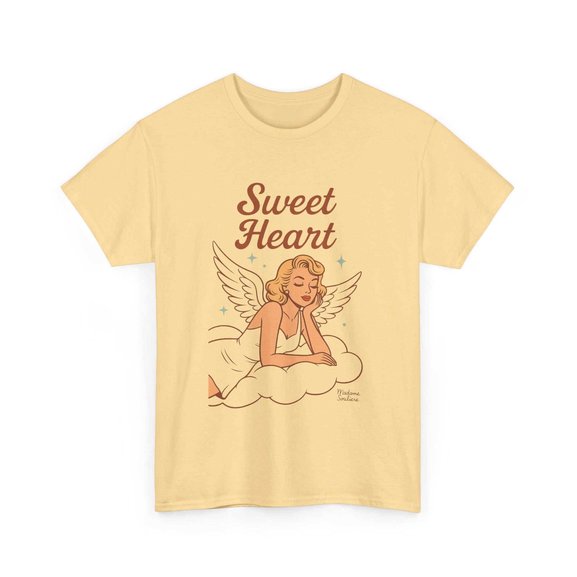 Sweet Heart Unisex T-Shirt – Retro Angel Graphic Tee, Vintage Pin Up Inspired Top, Feminine Heaven Sent Shirt - Madame Soulière