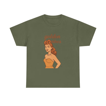 Golden Vibes – Retro Pin-Up Graphic Tee | Unisex Vintage Aesthetic T-Shirt - Madame Soulière