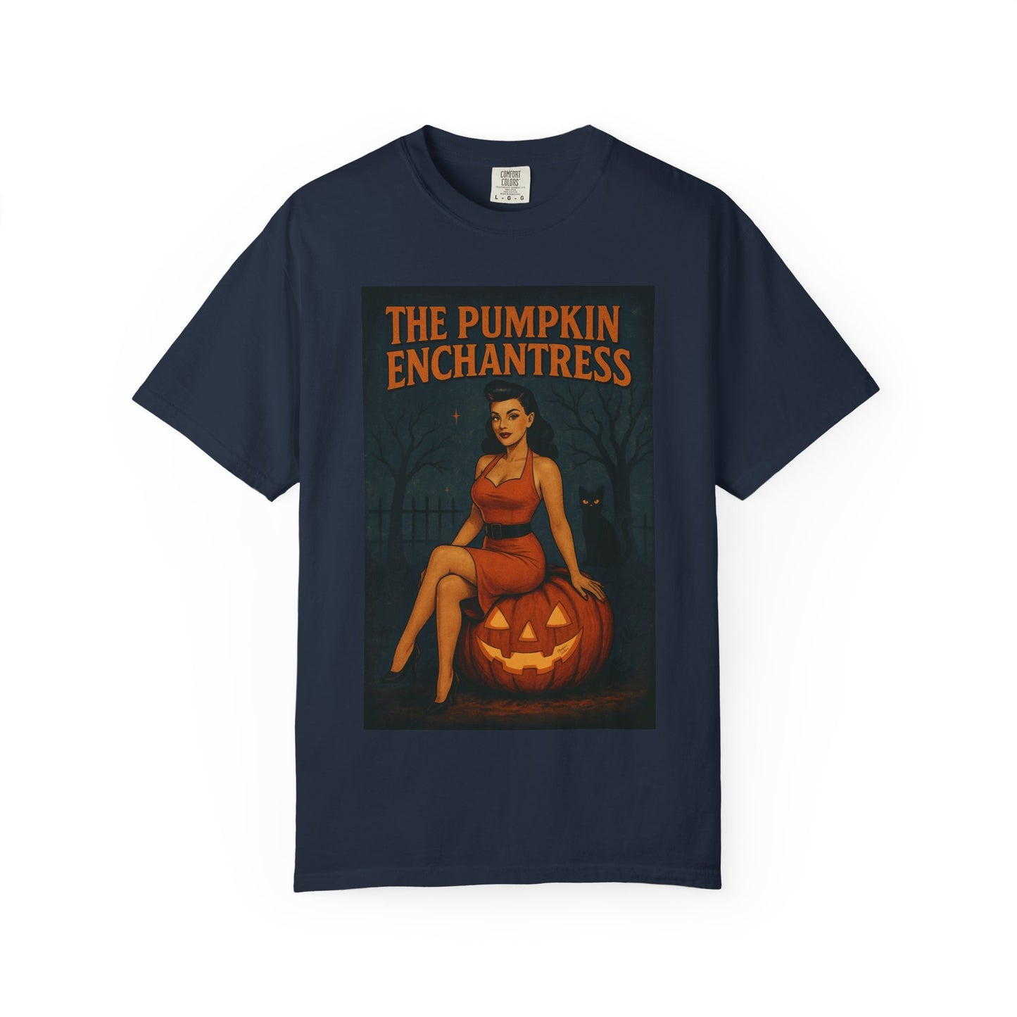 The Pumpkin Enchantress Halloween Unisex T-Shirt – Retro Witch Graphic Tee, Vintage Pumpkin Horror Top, Spooky Unisex Scary Season Shirt - Madame Soulière