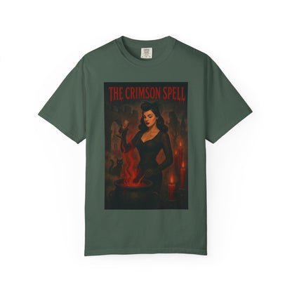 The Crimson Spell Halloween Unisex T-Shirt – Retro Witch Graphic Tee, Vintage Horror Spooky Top,  Scary Season Shirt - Madame Soulière