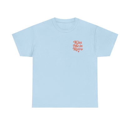Retro Mini Slogan Unisex T-Shirt – Kiss Me in Retro Graphic Tee, Vintage Pin Up Inspired Top, 50s Rockabilly Style, Feminine Retro Statement Shirt - Madame Soulière
