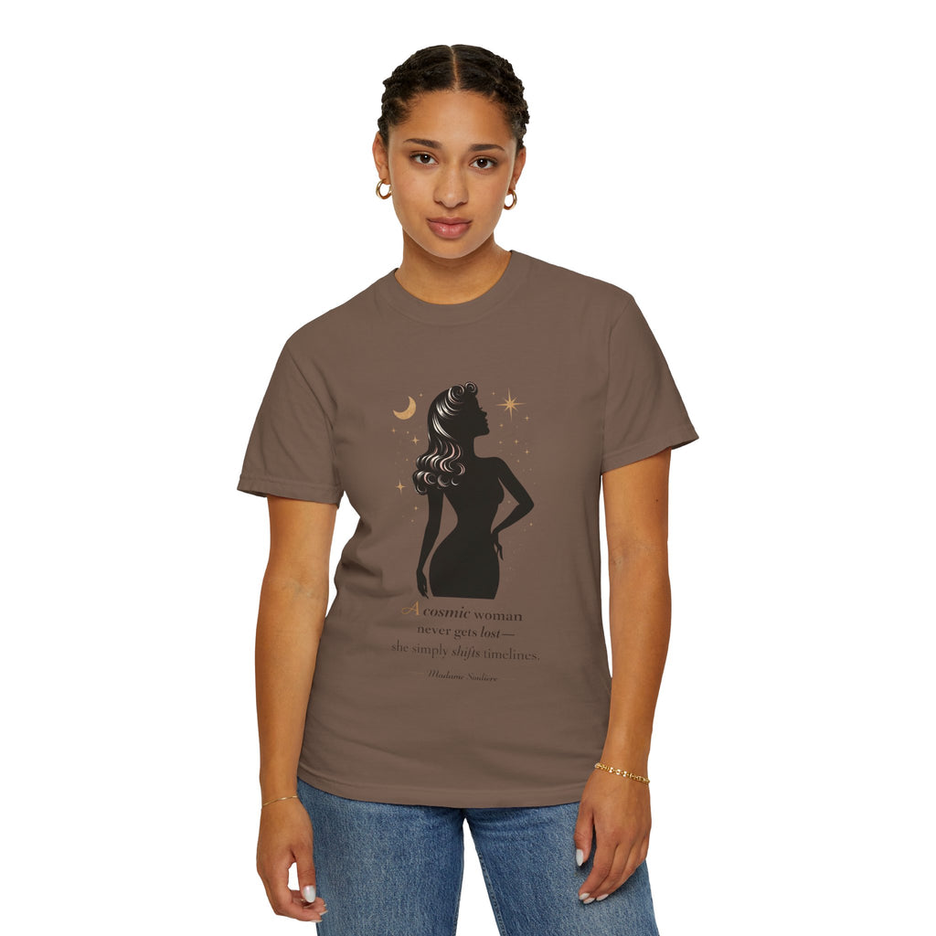A Cosmic Woman Never Gets Lost – Vintage Feminine Cosmic T-Shirt
