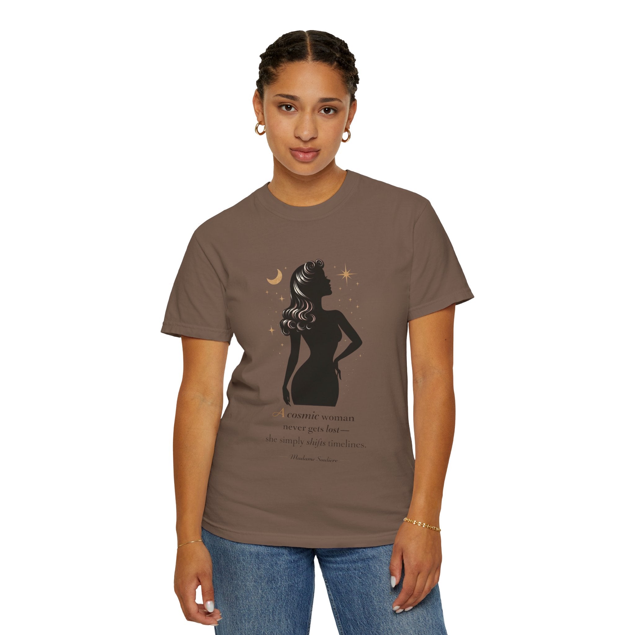A Cosmic Woman Never Gets Lost – Vintage Feminine Cosmic T-Shirt