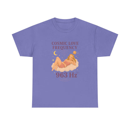 Cosmic Love Frequency 963 Hz Unisex T-Shirt – Retro Vintage Spiritual Graphic Tee, Angel Number Vibes, Feminine Pin Up Inspired Top - Madame Soulière
