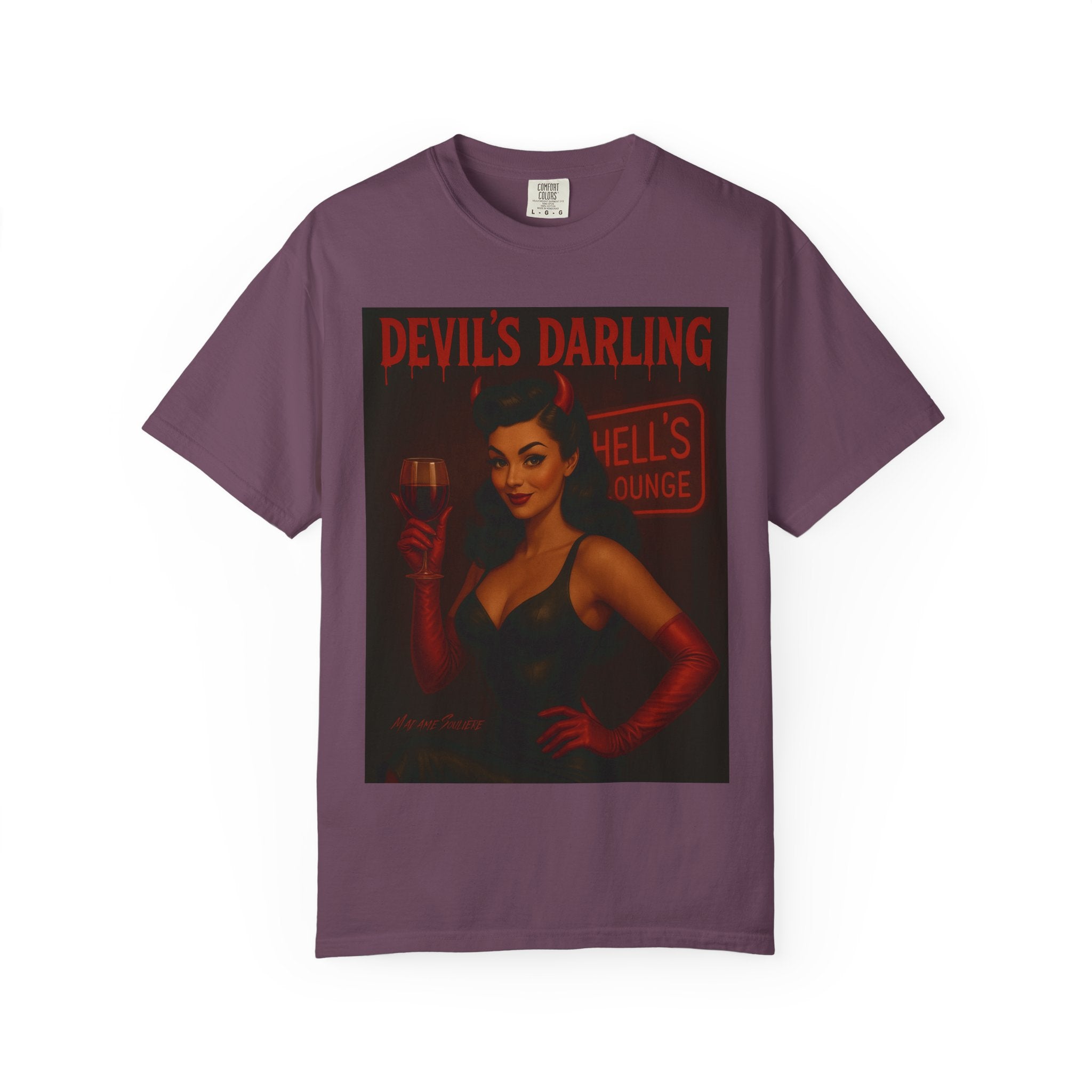 Devil’s Darling – Retro Pin-Up Devil Unisex T-Shirt