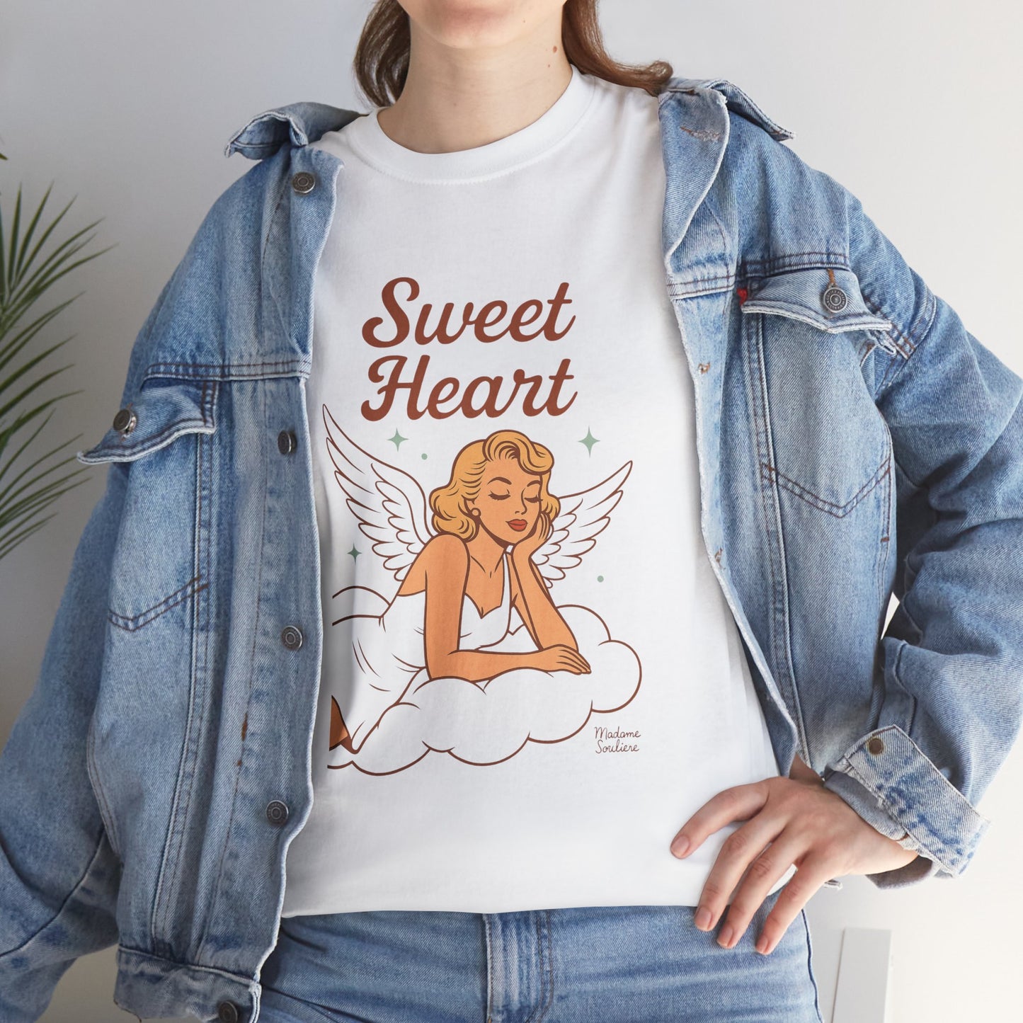 Sweet Heart Unisex T-Shirt – Retro Angel Graphic Tee, Vintage Pin Up Inspired Top, Feminine Heaven Sent Shirt - Madame Soulière