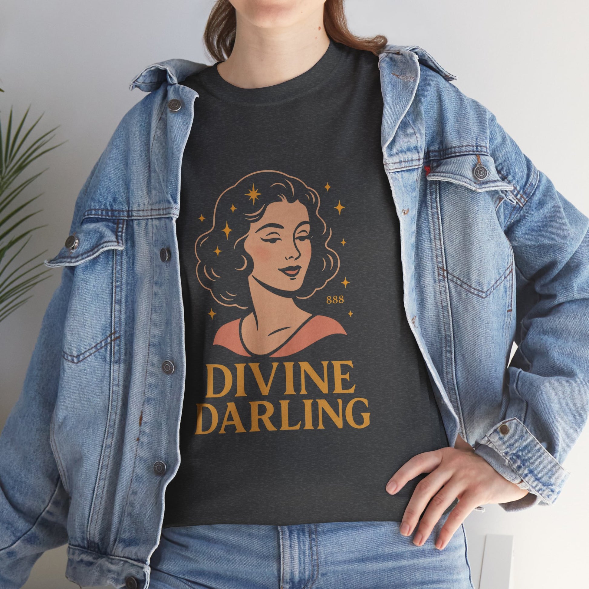 Wearing 888 Like It’s Chanel – Divine Darling T-Shirt, Vintage Retro Unisex Tee, 50s Pin Up Spirit Shirt - Madame Soulière