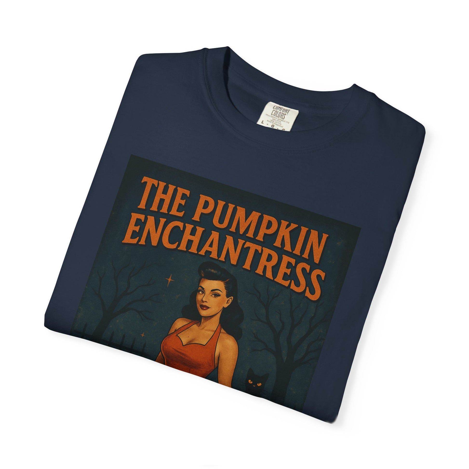 The Pumpkin Enchantress Halloween Unisex T-Shirt – Retro Witch Graphic Tee, Vintage Pumpkin Horror Top, Spooky Unisex Scary Season Shirt - Madame Soulière