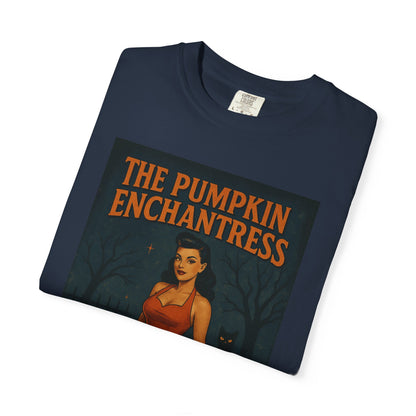 The Pumpkin Enchantress Halloween Unisex T-Shirt – Retro Witch Graphic Tee, Vintage Pumpkin Horror Top, Spooky Unisex Scary Season Shirt - Madame Soulière