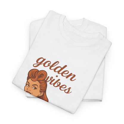 Golden Vibes – Retro Pin-Up Graphic Tee | Unisex Vintage Aesthetic T-Shirt - Madame Soulière