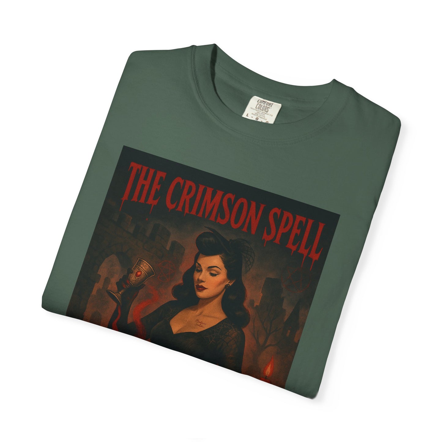 The Crimson Spell Halloween Unisex T-Shirt – Retro Witch Graphic Tee, Vintage Horror Spooky Top,  Scary Season Shirt - Madame Soulière