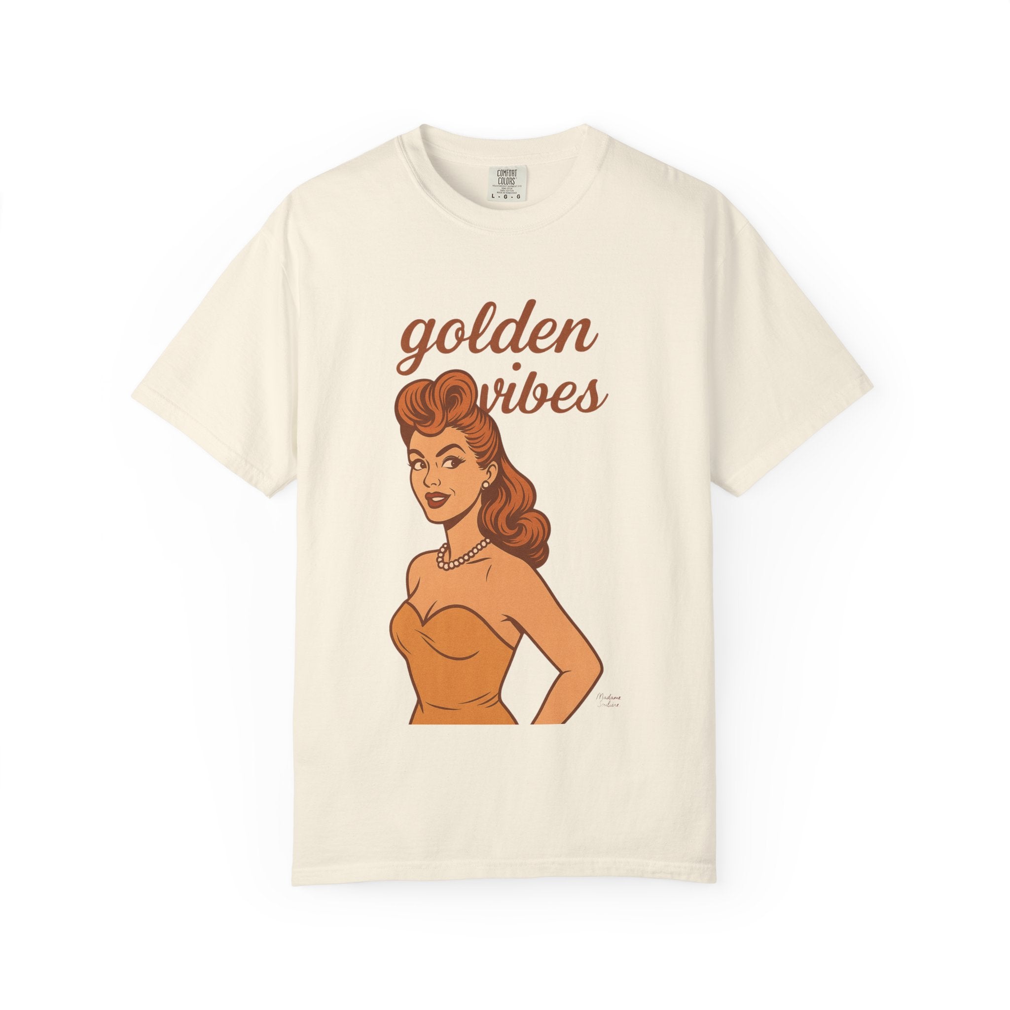 Golden Vibes – Retro Pin-Up Vintage T-Shirt