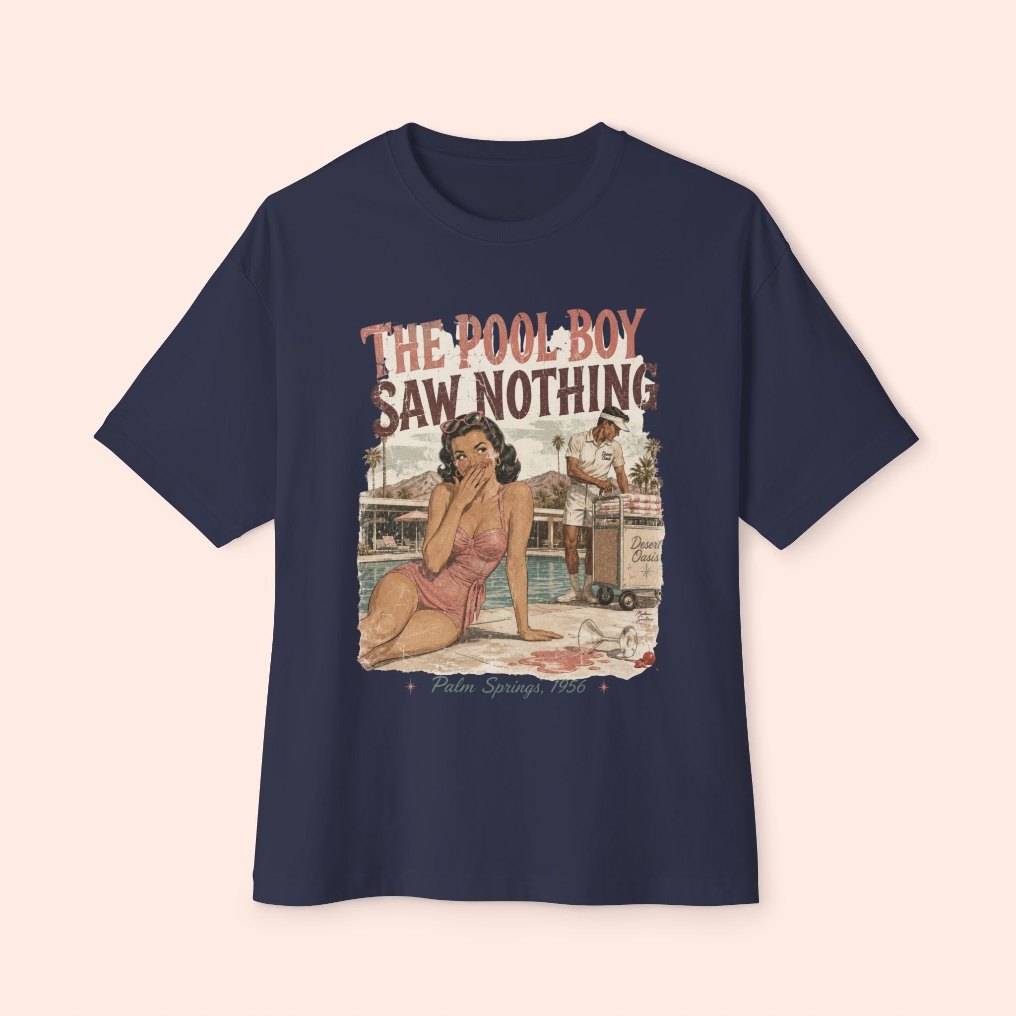 The Pool Boy Saw Nothing – Long Boxy Graphic Tee