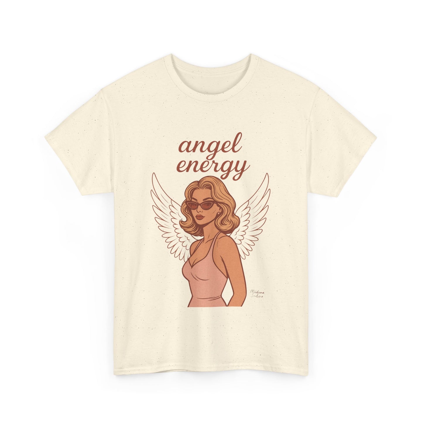 Angel Energy Unisex T-Shirt – Vintage Retro Graphic Tee, Spiritual Pin Up Shirt, Feminine Aesthetic Empowerment Top - Madame Soulière