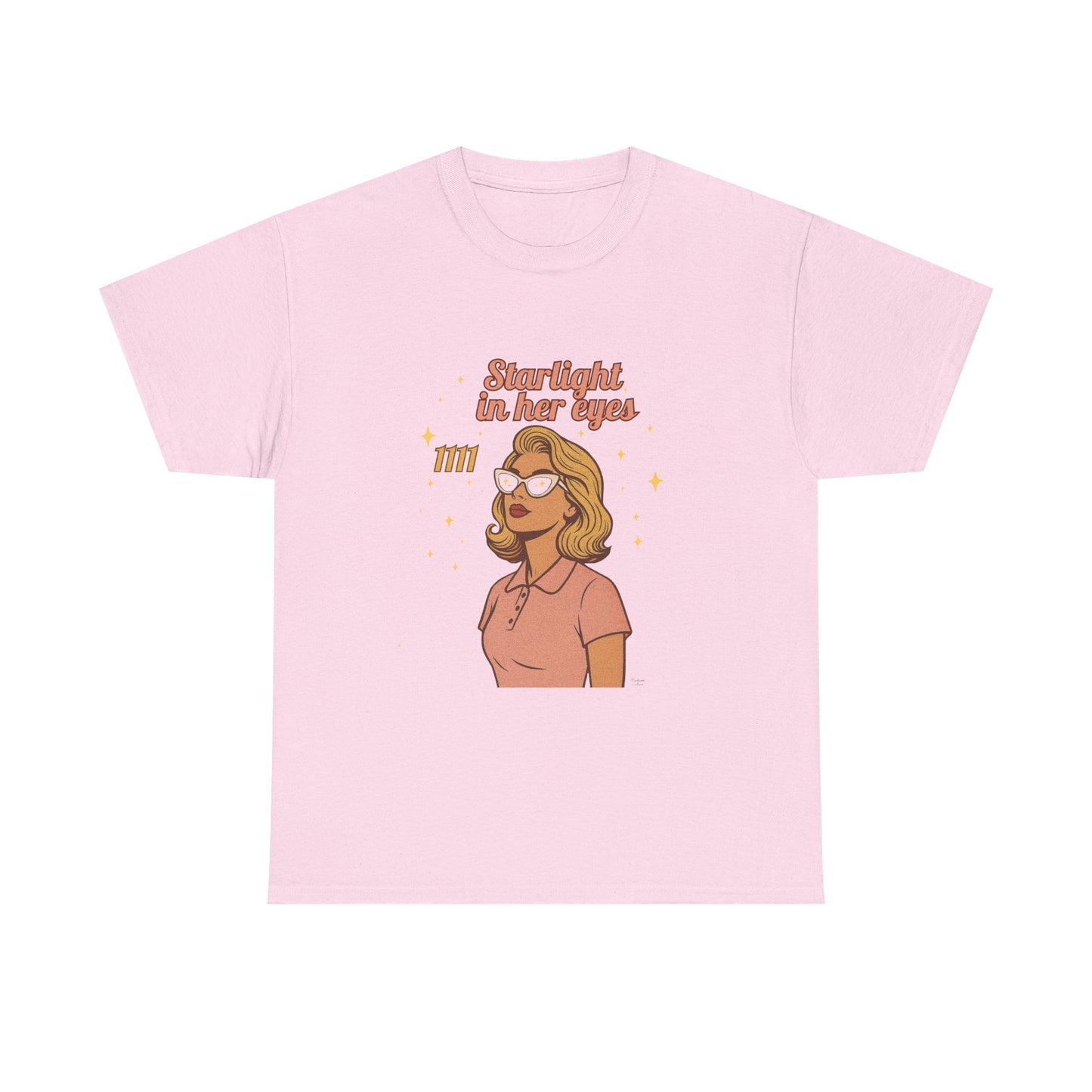 Starlight in Her Eyes – 1111 Angel Number Retro T-Shirt | Unisex Spiritual Vintage Tee - Madame Soulière