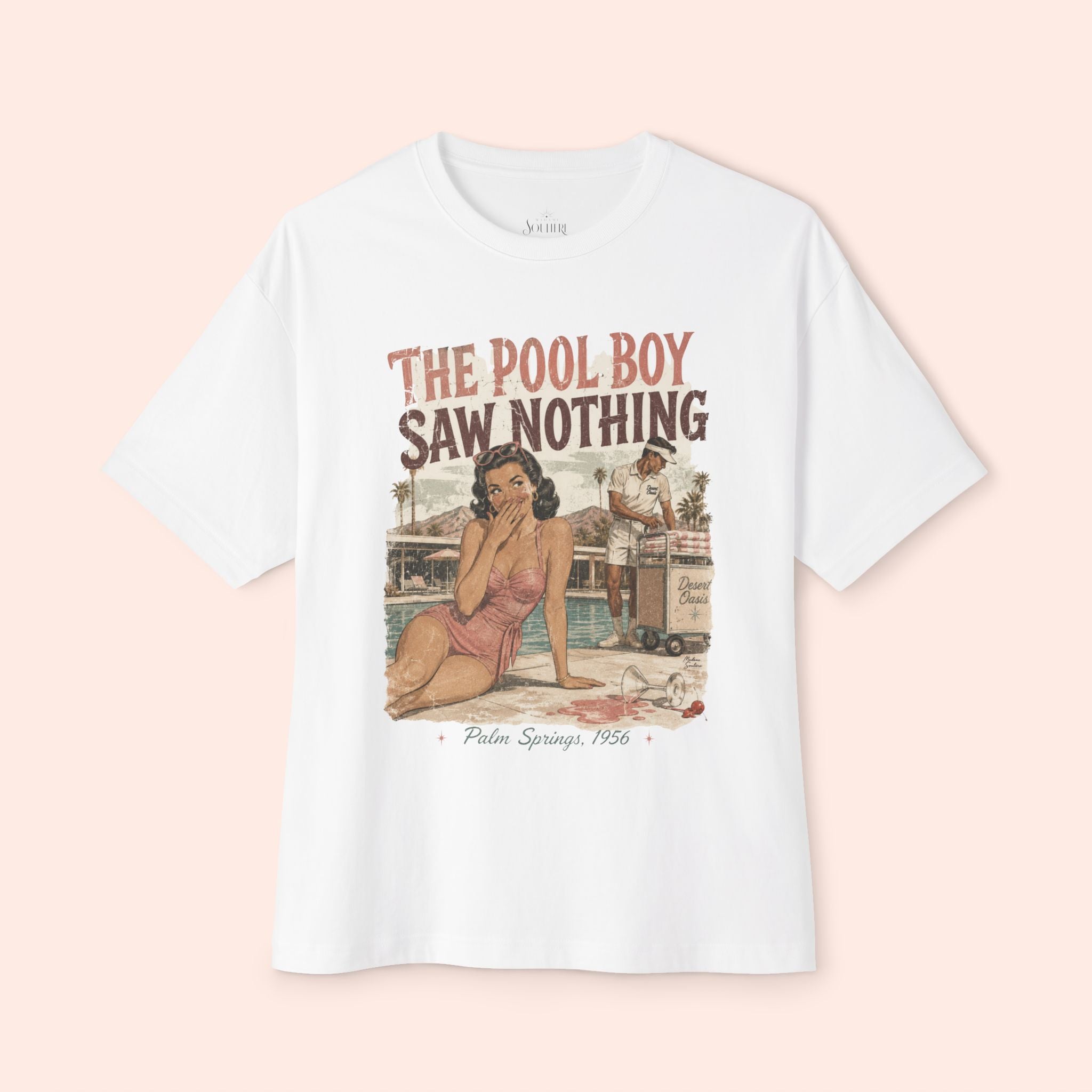 The Pool Boy Saw Nothing – Long Boxy Graphic Tee