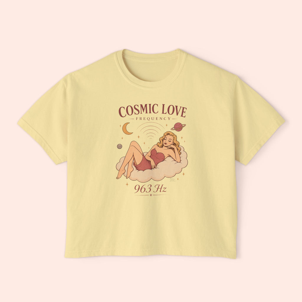 Cosmic Feminine Frequency – Retro Pin-Up Vintage Boxy T-Shirt