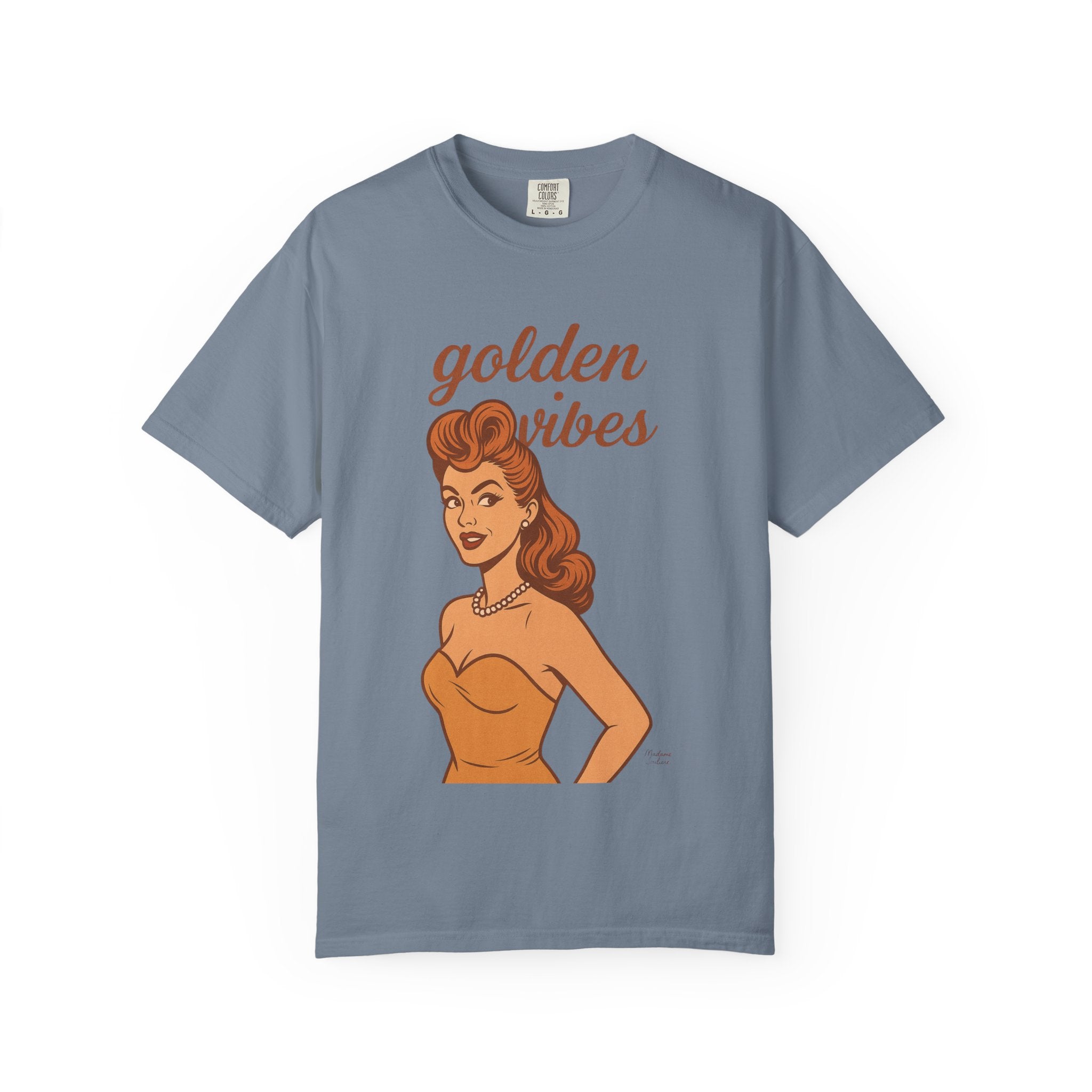 Golden Vibes – Retro Pin-Up Vintage T-Shirt