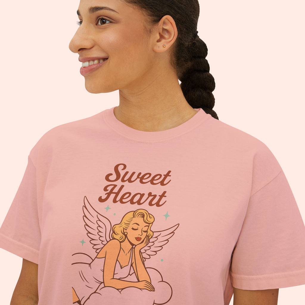 Sweet Heart – Retro Angel Vintage Boxy T-Shirt