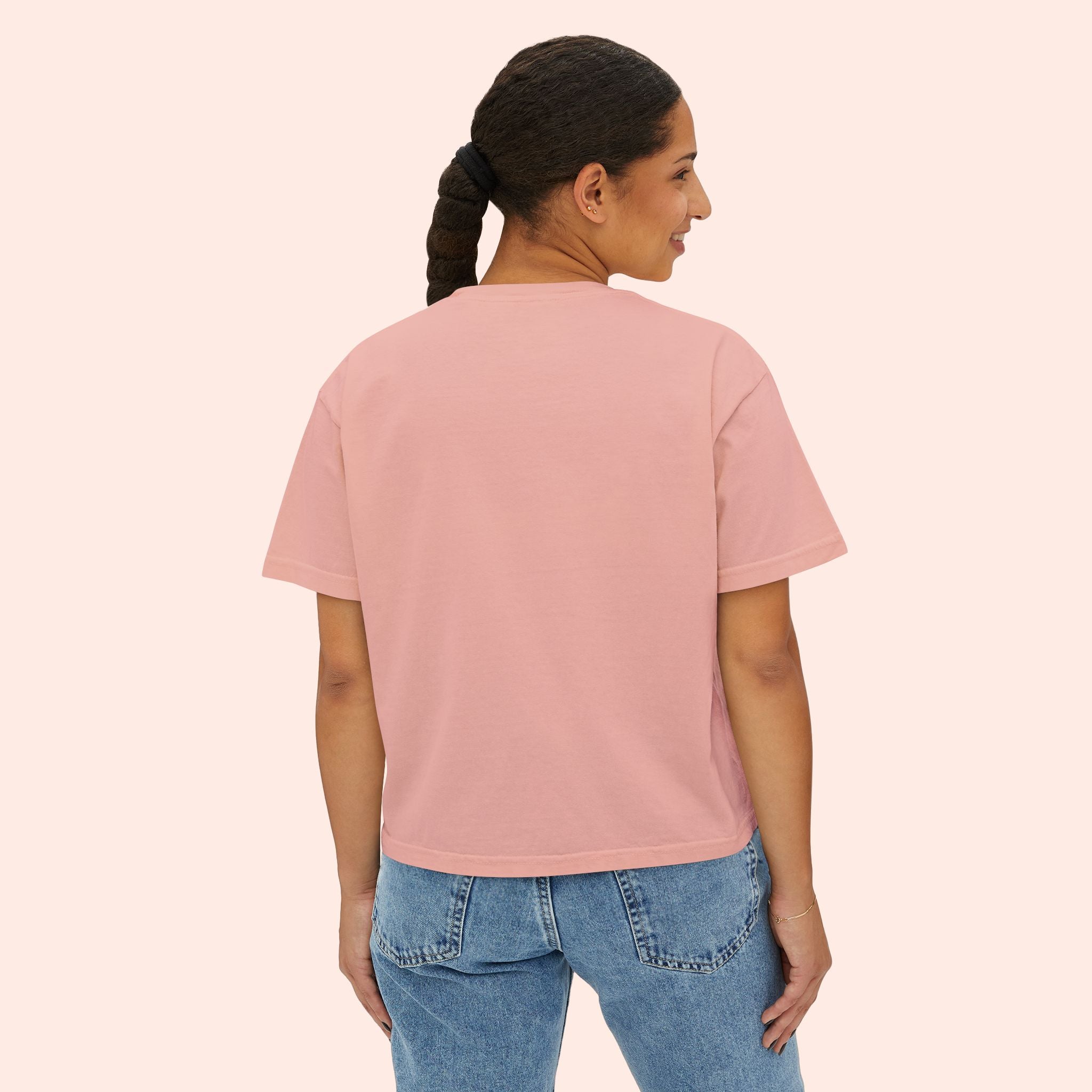 Spiritual but Spicy – Retro Mini Print Boxy T-Shirt