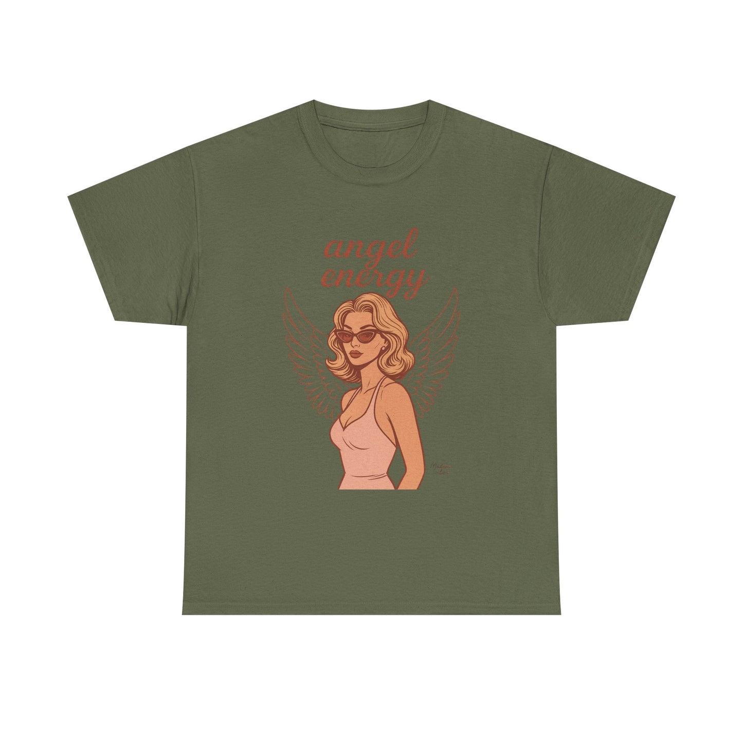 Angel Energy Unisex T-Shirt – Vintage Retro Graphic Tee, Spiritual Pin Up Shirt, Feminine Aesthetic Empowerment Top - Madame Soulière