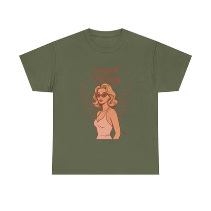 Angel Energy Unisex T-Shirt – Vintage Retro Graphic Tee, Spiritual Pin Up Shirt, Feminine Aesthetic Empowerment Top - Madame Soulière