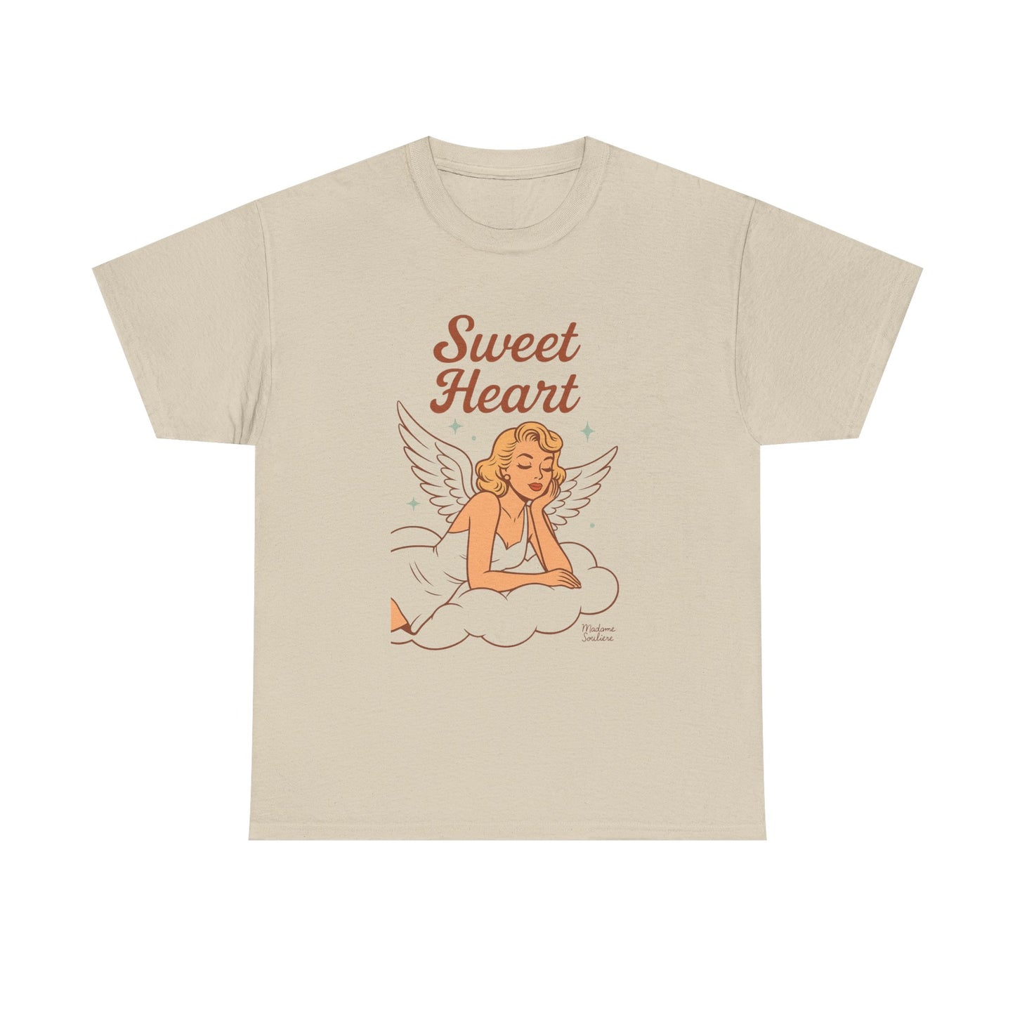 Sweet Heart Unisex T-Shirt – Retro Angel Graphic Tee, Vintage Pin Up Inspired Top, Feminine Heaven Sent Shirt - Madame Soulière