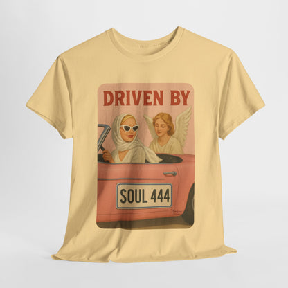 Driven by Soul 444 – Angel Number Retro Graphic Tee | Unisex Vintage Empowerment Shirt - Madame Soulière