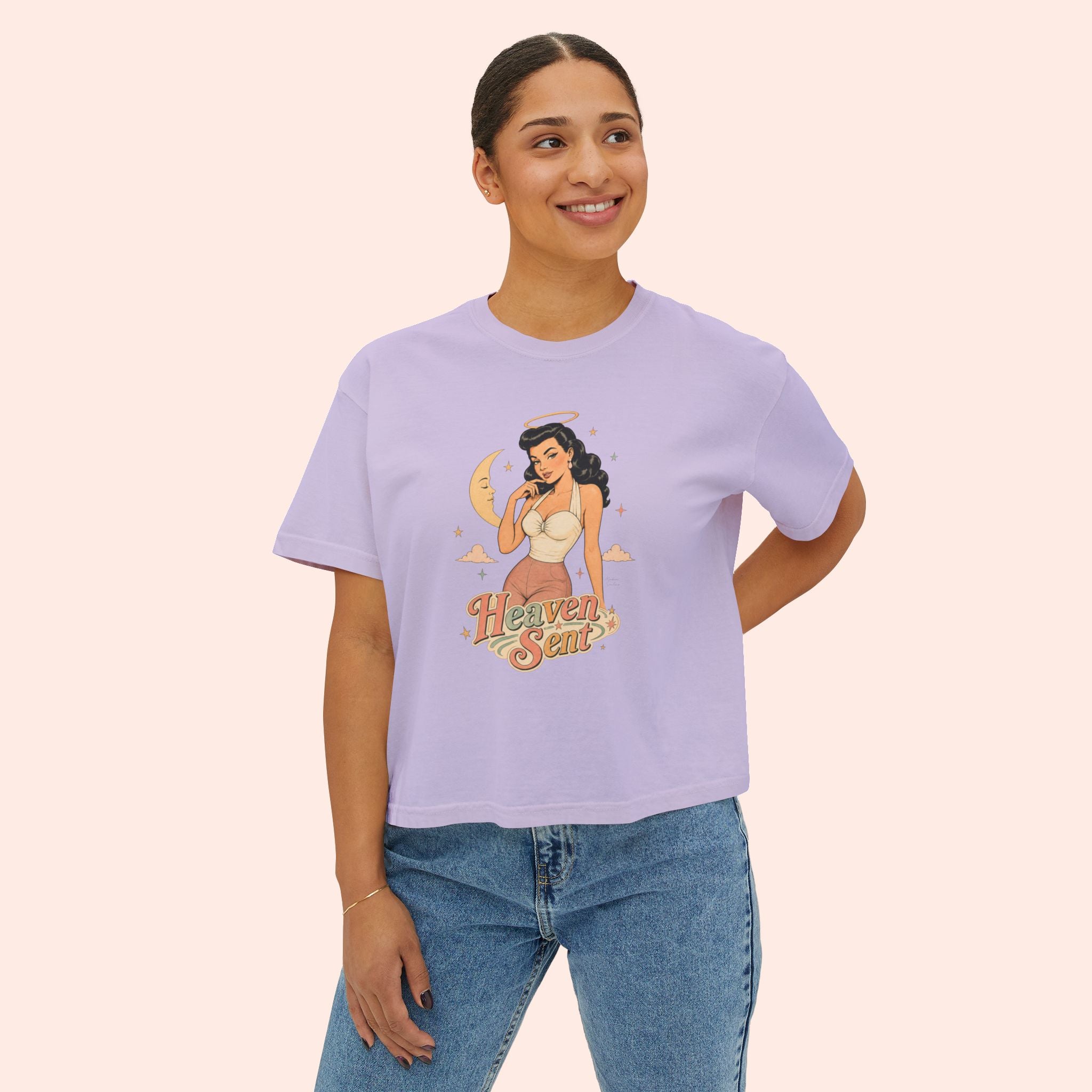 Heaven Sent – Retro Pin-Up Vintage Boxy T-Shirt