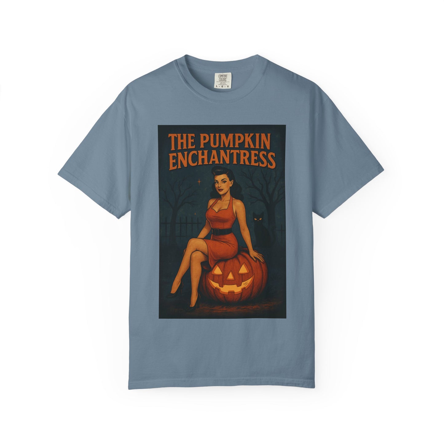 The Pumpkin Enchantress Halloween Unisex T-Shirt – Retro Witch Graphic Tee, Vintage Pumpkin Horror Top, Spooky Unisex Scary Season Shirt - Madame Soulière