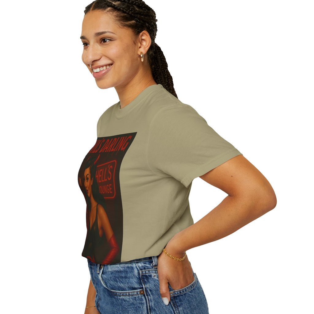 Devil’s Darling – Retro Pin-Up Devil Unisex T-Shirt