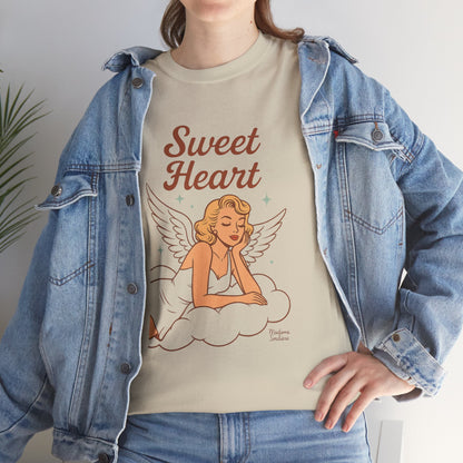 Sweet Heart Unisex T-Shirt – Retro Angel Graphic Tee, Vintage Pin Up Inspired Top, Feminine Heaven Sent Shirt - Madame Soulière