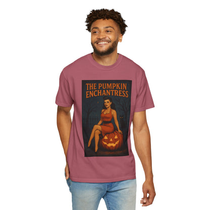 The Pumpkin Enchantress Halloween Unisex T-Shirt – Retro Witch Graphic Tee, Vintage Pumpkin Horror Top, Spooky Unisex Scary Season Shirt - Madame Soulière
