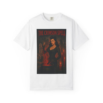 The Crimson Spell Halloween Unisex T-Shirt – Retro Witch Graphic Tee, Vintage Horror Spooky Top,  Scary Season Shirt - Madame Soulière