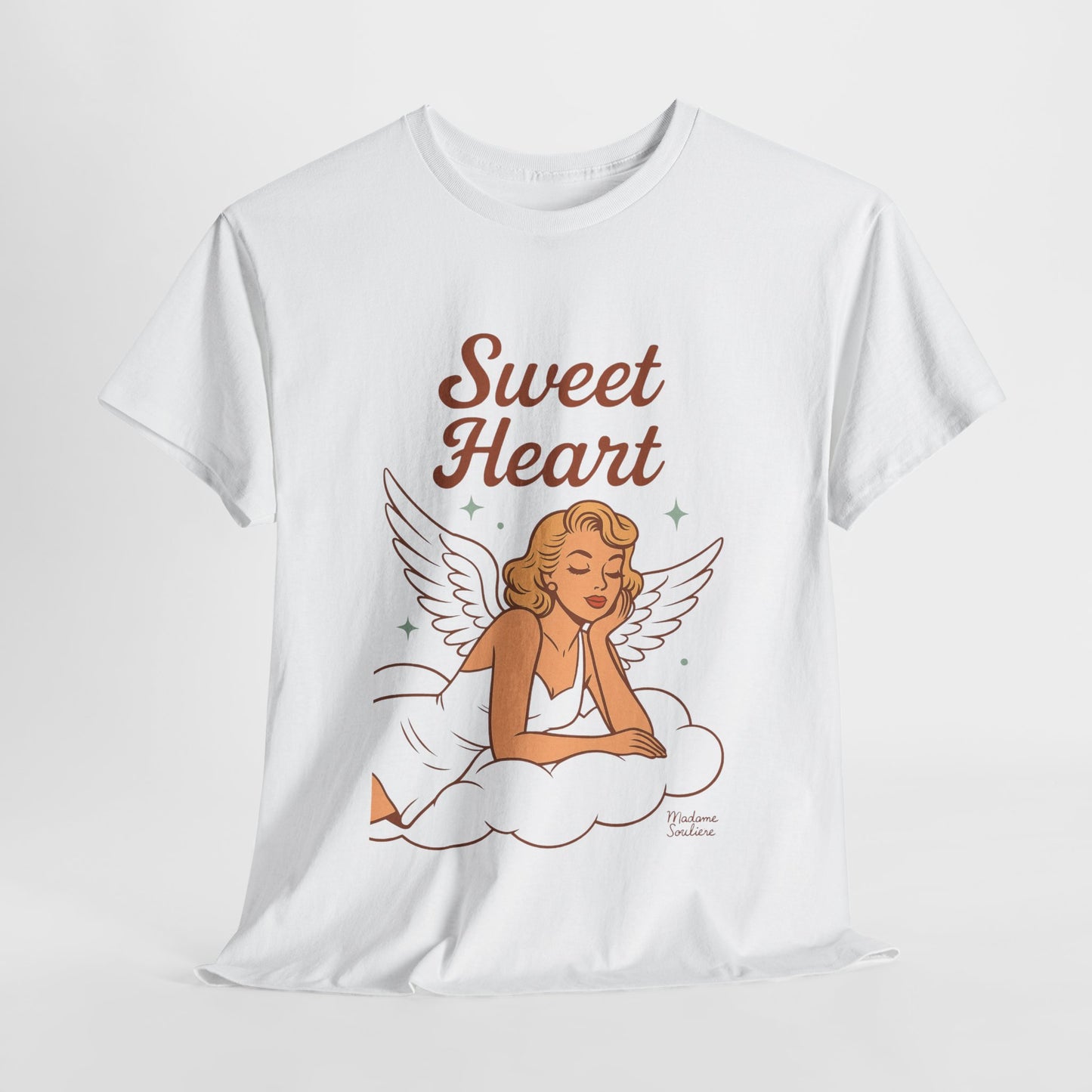 Sweet Heart Unisex T-Shirt – Retro Angel Graphic Tee, Vintage Pin Up Inspired Top, Feminine Heaven Sent Shirt - Madame Soulière