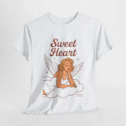 Sweet Heart Unisex T-Shirt – Retro Angel Graphic Tee, Vintage Pin Up Inspired Top, Feminine Heaven Sent Shirt - Madame Soulière