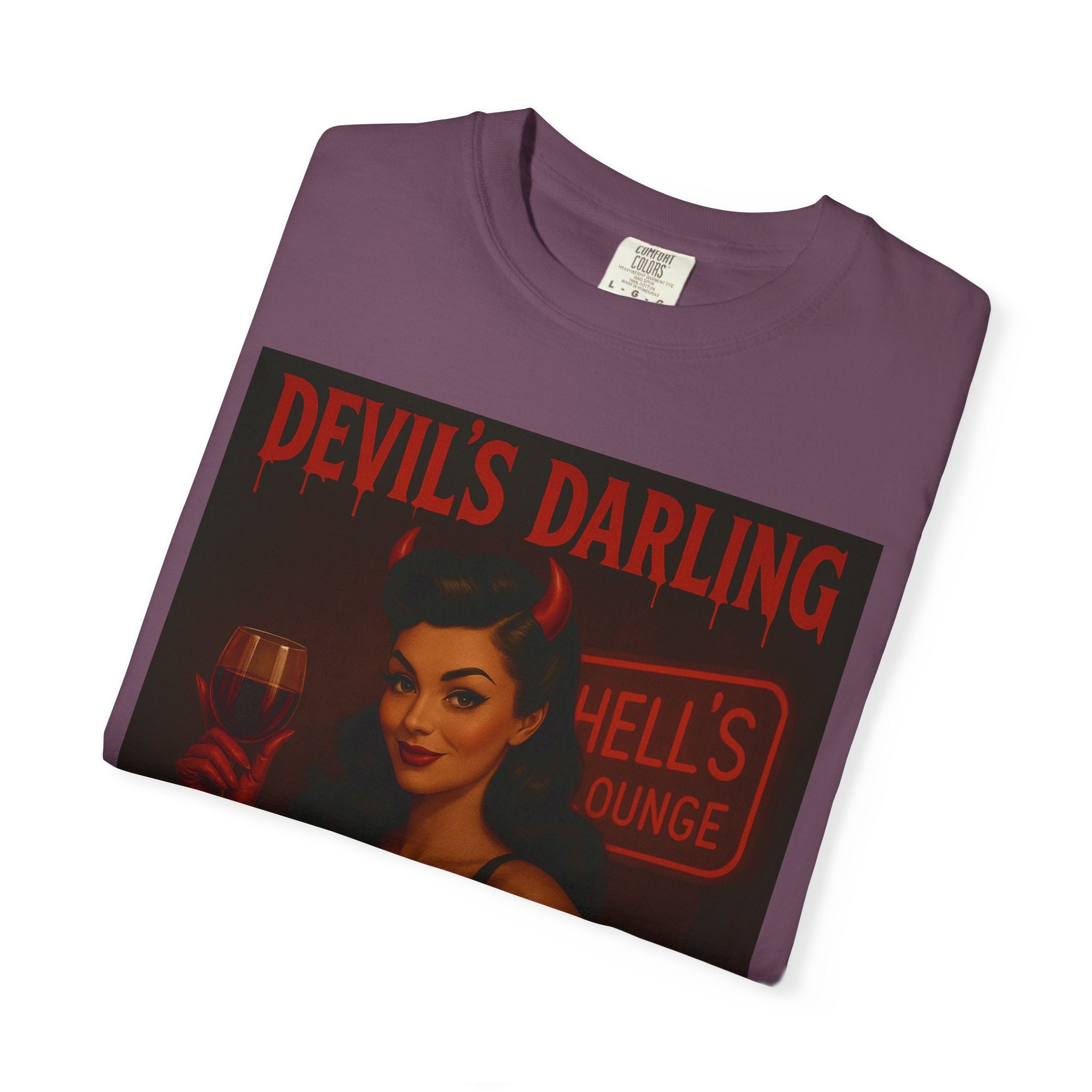 Devil’s Darling – Retro Pin-Up Devil Unisex T-Shirt