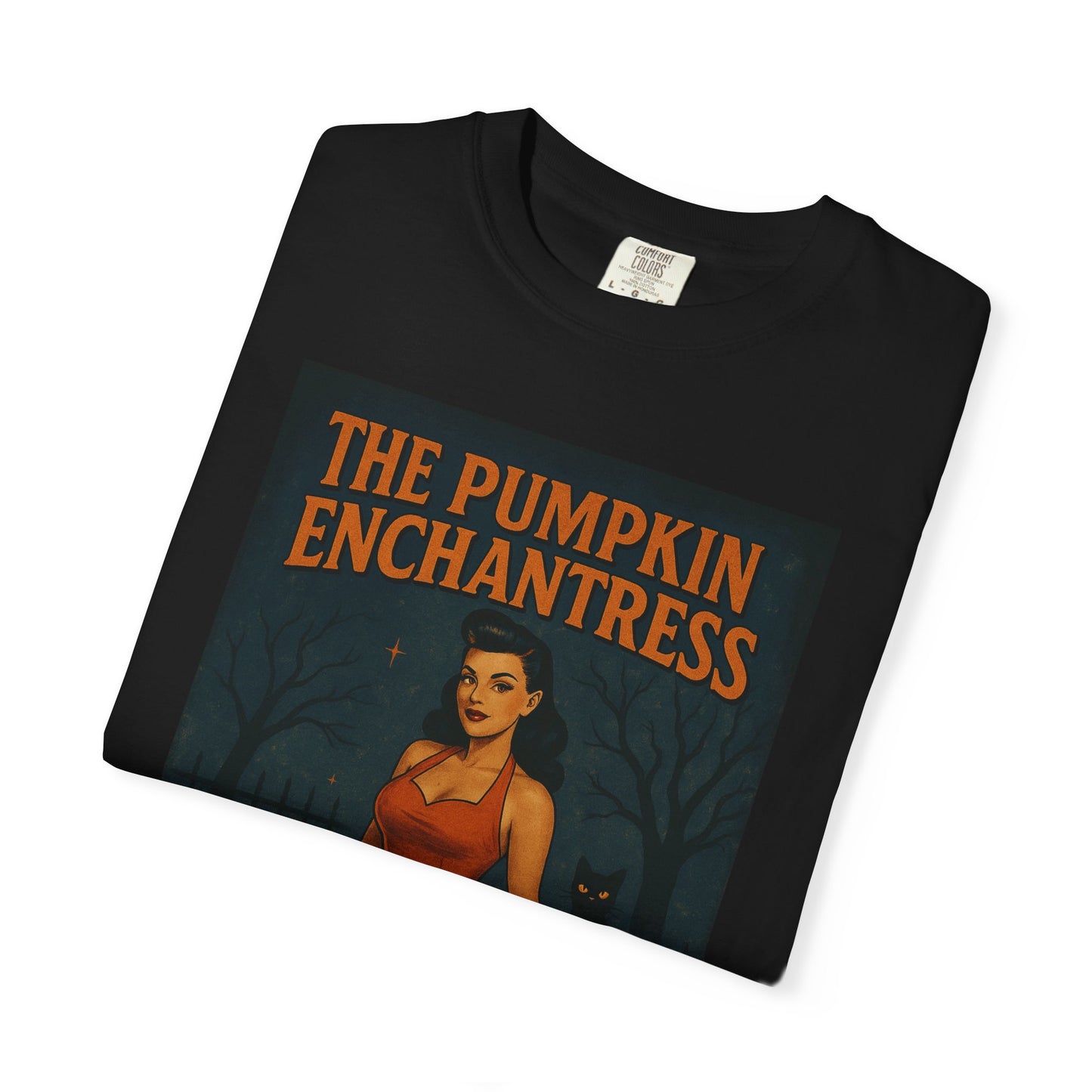 The Pumpkin Enchantress Halloween Unisex T-Shirt – Retro Witch Graphic Tee, Vintage Pumpkin Horror Top, Spooky Unisex Scary Season Shirt - Madame Soulière