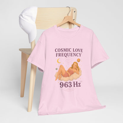Cosmic Love Frequency 963 Hz Unisex T-Shirt – Retro Vintage Spiritual Graphic Tee, Angel Number Vibes, Feminine Pin Up Inspired Top - Madame Soulière